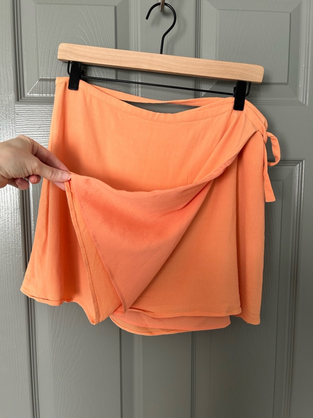 Aritzia Sunday Best Peach-Orange Wrap Skirt